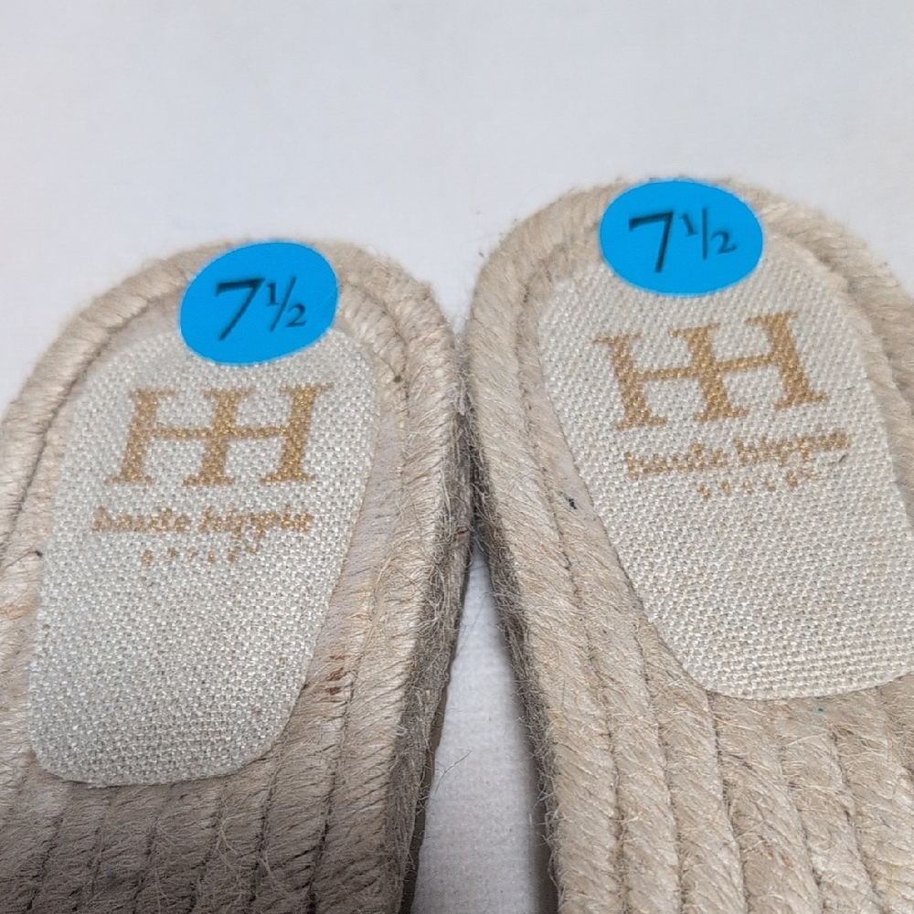 Haute Hippie Nyssa Boho Raffia Woven Slide Sandals Size 7.5 - Picture 4 of 11